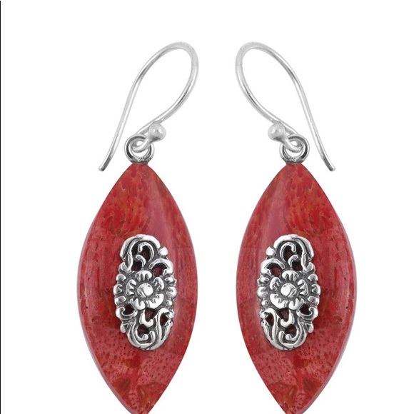 Sponge Coral Earrings in Sterling Silver - Picture 3 of 7